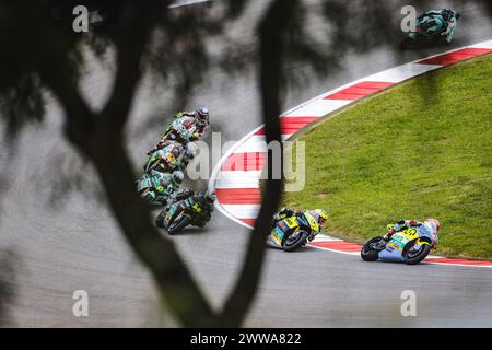 Portimao, Portogallo. 22 marzo 2024. Vista generale della gara di qualificazione numero uno MotoE del Gran Premio di Tissot del Portogallo svoltasi sul circuito Internazionale di Algarve a Portimao. Credito: SOPA Images Limited/Alamy Live News Foto Stock