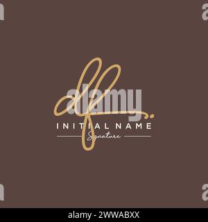 Vettore modello logo firma DF Illustrazione Vettoriale