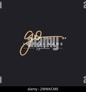 GO Signature Logo Template Vector Illustrazione Vettoriale