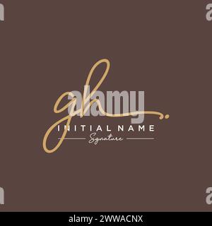Vettore modello logo GH Signature Illustrazione Vettoriale