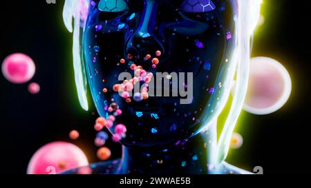 Senso dell'olfatto, illustrazione concettuale. Foto Stock