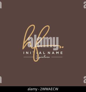 Vettore modello logo firma HF Illustrazione Vettoriale