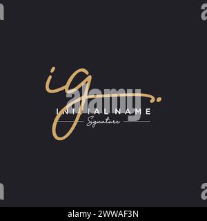 Vettore modello logo firma IG Illustrazione Vettoriale