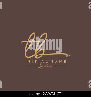Vettore modello logo firma TB Illustrazione Vettoriale