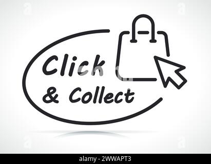 Immagine dell'icona Click and Collect isolata Illustrazione Vettoriale