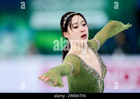 Young YOU (KOR), durante il Women Free Skating, ai Campionati mondiali di pattinaggio di figura ISU 2024, al Centre Bell, il 22 marzo 2024 a Montreal, Canada. Crediti: Raniero Corbelletti/AFLO/Alamy Live News Foto Stock