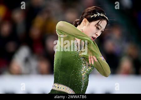 Young YOU (KOR), durante il Women Free Skating, ai Campionati mondiali di pattinaggio di figura ISU 2024, al Centre Bell, il 22 marzo 2024 a Montreal, Canada. Crediti: Raniero Corbelletti/AFLO/Alamy Live News Foto Stock