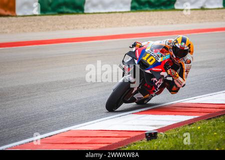 Portimao, Portogallo. 22 marzo 2024. Luca Marini dell'Italia e Repsol Honda Team in azione durante le prove libere numero uno della gara MotoGP di Tissot Grand Prix del Portogallo tenutasi sul circuito Internazionale di Algarve a Portimao. Credito: SOPA Images Limited/Alamy Live News Foto Stock