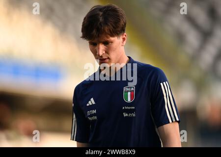 Cesena, Italia. 22 marzo 2024. Giovanni Fabbian (Italia) ritratto durante EURO 2025 U21 - QUALIFICAZIONI - Italia contro Lettonia, Campionato europeo di calcio a Cesena, Italia, 22 marzo 2024 credito: Agenzia fotografica indipendente/Alamy Live News Foto Stock