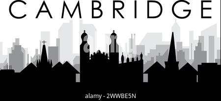 Panorama dello skyline cittadino di CAMBRIDGE, REGNO UNITO Illustrazione Vettoriale