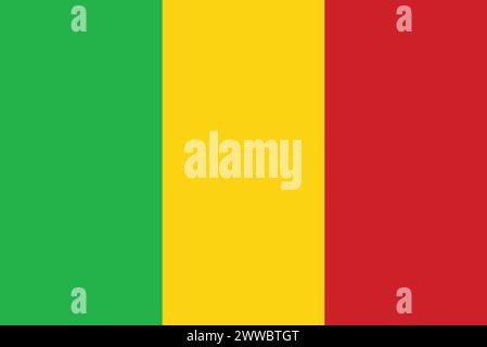 Bandiera nazionale del Mali, insegna del Mali, bandiera del Mali Illustrazione Vettoriale