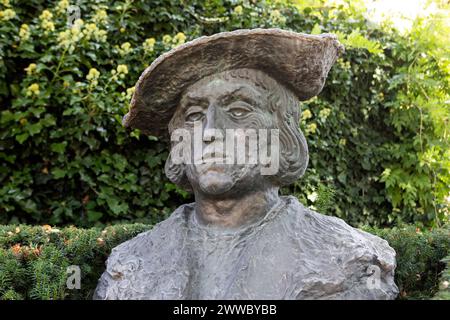 Monumento, Imperatore Massimiliano i, città di Wels, alta Austria, Austria Foto Stock
