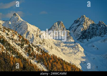 Austria, Tirolo, montagne innevate nelle Alpi Otztal Foto Stock