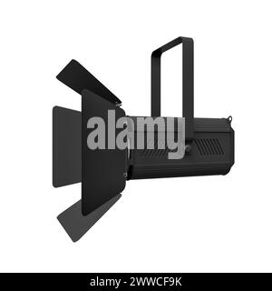 Luce da studio nera con porte a fienile isolate Foto Stock