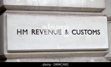 Il segno di HM Revenue and Customs a Londra Foto Stock