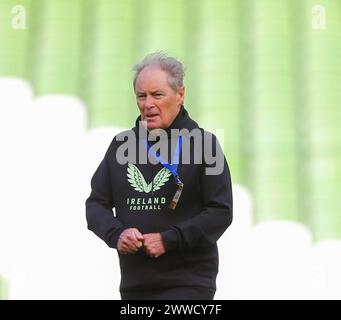 Aviva Stadium, Dublino, Irlanda. 23 marzo 2024. Amichevole internazionale di calcio, Repubblica d'Irlanda contro Belgio; Brian Kerr allenatore irlandese credito: Action Plus Sports/Alamy Live News Foto Stock