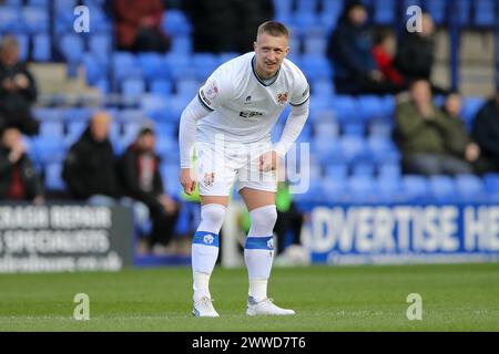 Birkenhead, Regno Unito. 23 marzo 2024. Luke Norris della Tranmere Rovers. EFL Skybet Football League Two Match, Tranmere Rovers contro Crawley Town a Prenton Park, Birkenhead, Wirral sabato 23 marzo 2024. Questa immagine può essere utilizzata solo per scopi editoriali. Solo per uso editoriale, .pic di Chris Stading/ credito: Andrew Orchard fotografia sportiva/Alamy Live News Foto Stock