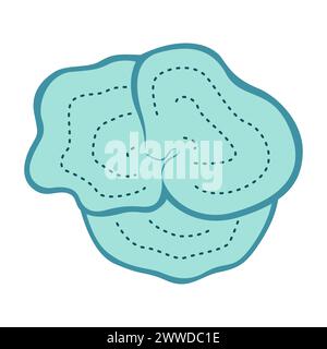 Vaso corallo. placcatura montipora. Colonie di coralli. Fauna delle acque tropicali. Barriera corallina esotica disegnata a mano, vita subacquea. stile piatto isotato su sfondo bianco Illustrazione Vettoriale