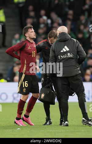 Dublino, Irlanda. 23 marzo 2024. Olivier Deman belga nella foto durante una partita amichevole di calcio tra l'Irlanda e la nazionale belga dei Red Devils, a Dublino, Irlanda, sabato 23 marzo 2024. I Red Devils giocano due partite amichevoli in preparazione all'Euro 2024. BELGA PHOTO BRUNO FAHY credito: Belga News Agency/Alamy Live News Foto Stock