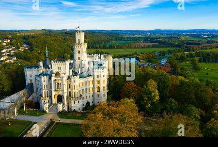 Hluboka castello in Hluboka nad Vltavou Foto Stock