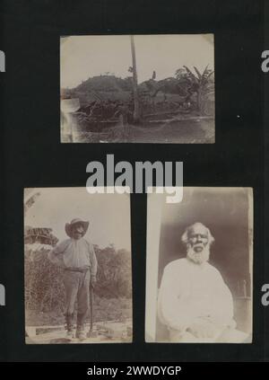 Hill Bank nei pressi di Stann Creek, Belize, 1900 anni, tra cui un ex schiavo di 103 anni, un legname canadese e attività di taglio del mogano. Foto Stock