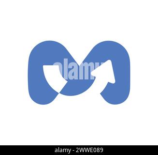 logo con lettera da mm e logo con lettera da m vettoriale Illustrazione Vettoriale