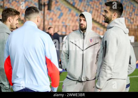 Cairo, Egitto. 23 marzo 2024. CAIRO, EGITTO - 23 MARZO: Bruno Petkovic, croato, ispeziona il campo prima della partita della FIFA Series 2024 Egitto tra Tunisia e Croazia al Cairo International il 23 marzo 2024 al Cairo, Egitto. Foto: Matija Habljak/PIXSELL credito: Pixsell/Alamy Live News Foto Stock