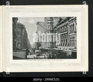 Descrizione: Pitt Street, Sydney, guardando dall'altra parte di King Street verso la banchina circolare. Luogo: New South Wales, Sydney, Australia Data: 1920 australia, australasia, oceania, australasiathrough alens Foto Stock