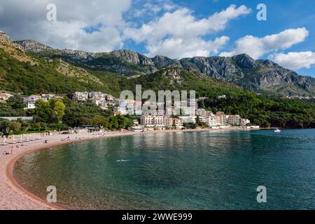 Spiaggia di Ivano Vidoni (Sveti Stefan Beach), vicino a Budva, Montenegro Foto Stock