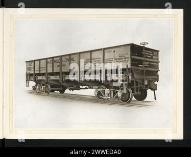 Vagone ferroviario da 50 tonnellate costruito dalla Eastern Car Company Limited in nuova Scozia, Canada, 1916, per le ferrovie governative canadesi, progettato per il trasporto di merci pesanti. Foto Stock