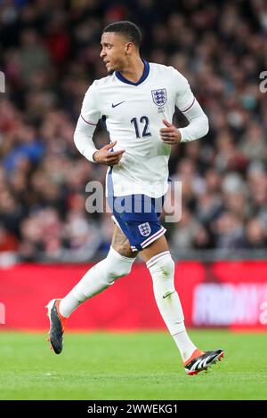 Londra, Regno Unito. 23 marzo 2024. L'attaccante inglese Ezri Konsa (Aston Villa) durante l'amichevole Inghilterra contro Brasile International allo stadio di Wembley, Londra, Inghilterra, Regno Unito il 23 marzo 2024 Credit: Every Second Media/Alamy Live News Foto Stock