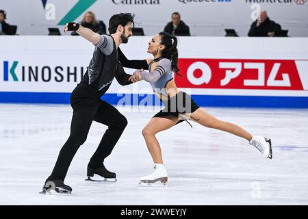 Montreal, Canada. 22 marzo 2024. MONTREAL, CANADA - 22 MARZO 2024: Jennifer Janse Van Rensburg e Benjamin Steffan (GER) durante i Campionati mondiali di pattinaggio di figura ISU al Bell Centre On di Montreal, Canada. Crediti: Orange Pics BV/Alamy Live News Foto Stock