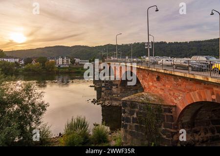 Ponte Romano Römerbrücke, Mosella Mosella Mosella Treviri Mosella Rheinland-Pfalz, Renania-Palat Germania Foto Stock