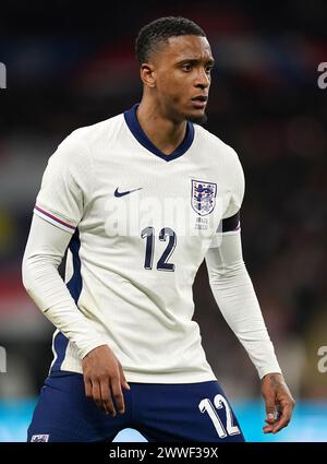 L'inglese Ezri Konsa durante l'amichevole internazionale allo stadio di Wembley, Londra. Data foto: Sabato 23 marzo 2024. Foto Stock