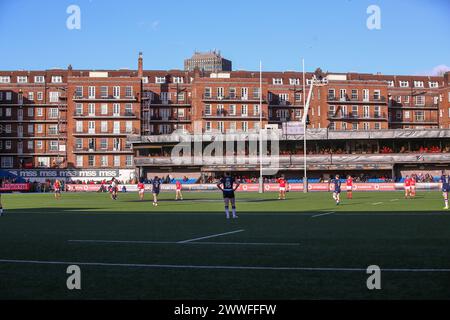 Cardiff, Regno Unito. 23 marzo 2024. Cardiff, Galles, 23 marzo 2024 calcio d'inizio - partita di rugby femminile sei Nazioni tra Galles e Scozia al Cardiff Arms Park di Cardiff, Galles. (B.East/SPP) credito: SPP Sport Press Photo. /Alamy Live News Foto Stock