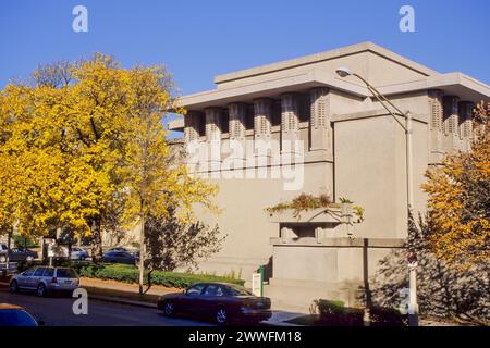 Unity Temple, di Frank Lloyd Wright, Oak Park, Illinois. Foto Stock