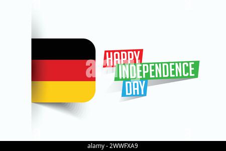 Happy Independence Day of Germany illustrazione vettoriale, poster della giornata nazionale, design del modello di saluto, file sorgente EPS Illustrazione Vettoriale