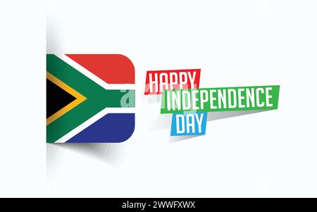 Happy Independence Day of South Africa illustrazione vettoriale, poster della giornata nazionale, design del modello di saluto, file sorgente EPS Illustrazione Vettoriale