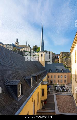 Città di Lussemburgo (Lussemburgo, Lëtzebuerg): Abbazia di Neimënster (Abtei Neimënster, Abbaye de Neimënster, Abtei Neumünster, Abbazia di Neumünster) in , Lussemburgo Foto Stock