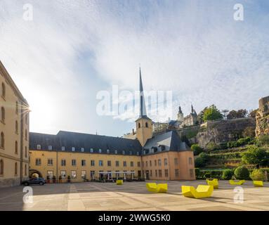 Città di Lussemburgo (Lussemburgo, Lëtzebuerg): Abbazia di Neimënster (Abtei Neimënster, Abbaye de Neimënster, Abtei Neumünster, Abbazia di Neumünster) in , Lussemburgo Foto Stock