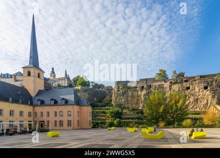 Città di Lussemburgo (Lussemburgo, Lëtzebuerg): Abbazia di Neimënster (Abtei Neimënster, Abbaye de Neimënster, Abtei Neumünster, Abbazia di Neumünster) in , Lussemburgo Foto Stock