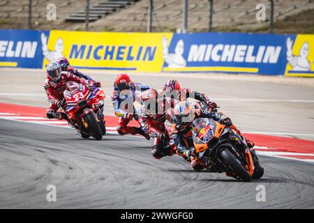 Portimao, Portogallo. 23 marzo 2024. Vista generale della partenza della gara sprint MotoGP del Gran Premio di Tissot del Portogallo il 23 marzo 2024, svoltasi sul circuito Internazionale di Algarve a Portimao, in Portogallo. Credito: SOPA Images Limited/Alamy Live News Foto Stock