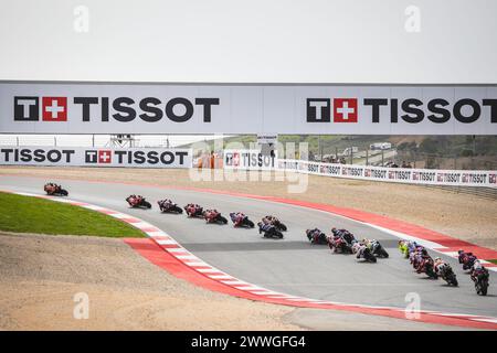 Portimao, Portogallo. 23 marzo 2024. Vista generale della partenza della gara sprint MotoGP del Gran Premio di Tissot del Portogallo il 23 marzo 2024, svoltasi sul circuito Internazionale di Algarve a Portimao, in Portogallo. Credito: SOPA Images Limited/Alamy Live News Foto Stock