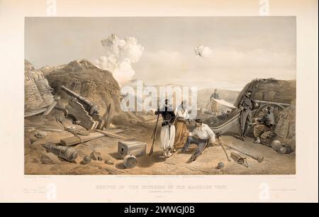 "Sketch in the Interior of the Memelon Vert" Stampa storica d'epoca della guerra di Crimea, dalla sede della guerra in Oriente di William Simpson, 1855 Foto Stock