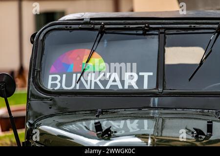 Ex bunker nucleare, ora operativo come museo e galleria d'arte Bunk Art 2 a Tirana, Albania. Foto Stock