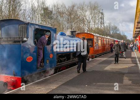 Ribble Steam Railway Heritage Trains a Preston, Regno Unito. Hawthorn Leslie 3931 1938 30 anni trenta locomotiva 'Linda'. Foto Stock