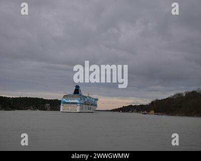 M/S Galaxy, Silja Line, traghetto in partenza per una crociera da Turku, Finlandia Foto Stock