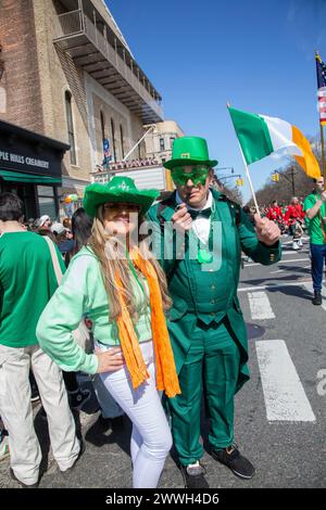 49esima parata annuale del giorno di San Patrizio nel 2024 a Park Slope Brooklyn, New York. Foto Stock