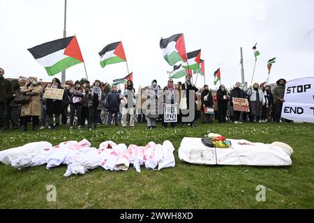 Praga, Repubblica Ceca. 24 marzo 2024. Marzo di solidarietà con la Palestina a Praga, Repubblica Ceca, 24 marzo 2024. Crediti: Katerina Sulova/CTK Photo/Alamy Live News Foto Stock