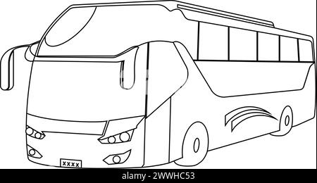 Design dell'illustrazione dell'icona della linea bus Illustrazione Vettoriale